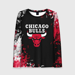 Лонгслив женский Чикаго Буллз Chicago Bulls Огонь, цвет: 3D-принт