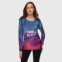 Лонгслив женский Neon beach, цвет: 3D-принт — фото 2