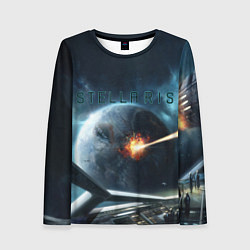 Лонгслив женский Stellaris взрыв звезды лучом с космического корабл, цвет: 3D-принт