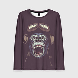 Лонгслив женский Орущая горилла, цвет: 3D-принт