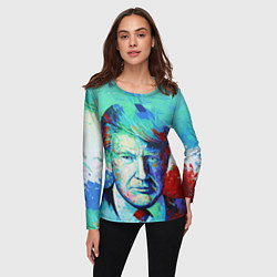Лонгслив женский Дональд Трамп арт, цвет: 3D-принт — фото 2