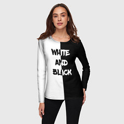 Лонгслив женский White and Black Белое и Чёрное, цвет: 3D-принт — фото 2