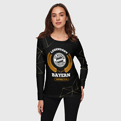 Лонгслив женский Лого Bayern и надпись Legendary Football Club на т, цвет: 3D-принт — фото 2