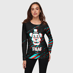 Лонгслив женский FNAF в стиле Glitch Баги Графики на темном фоне, цвет: 3D-принт — фото 2