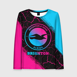 Лонгслив женский Brighton Neon Gradient, цвет: 3D-принт