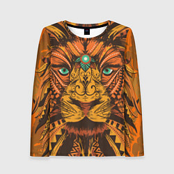 Лонгслив женский Африканский Лев Морда Льва с узорами Мандала, цвет: 3D-принт