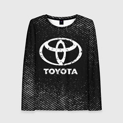 Лонгслив женский Toyota с потертостями на темном фоне, цвет: 3D-принт