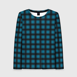 Женский лонгслив Black and blue plaid