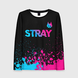 Лонгслив женский Stray - neon gradient logo, цвет: 3D-принт