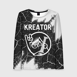 Лонгслив женский Kreator кот - краска, цвет: 3D-принт