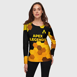 Лонгслив женский Apex Legends - gold gradient: символ сверху, цвет: 3D-принт — фото 2