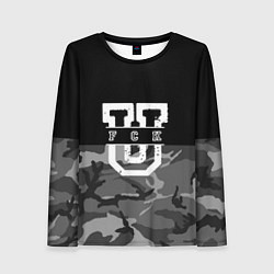 Лонгслив женский FCK gray military, цвет: 3D-принт