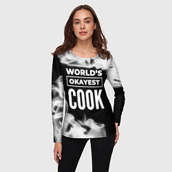 Лонгслив женский Worlds okayest cook - dark, цвет: 3D-принт — фото 2