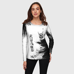 Лонгслив женский Sex Pistols и рок символ на светлом фоне, цвет: 3D-принт — фото 2