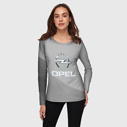Лонгслив женский Opel - серая абстракция, цвет: 3D-принт — фото 2