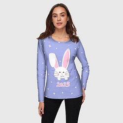Лонгслив женский Кролик - символ 2023 года, цвет: 3D-принт — фото 2