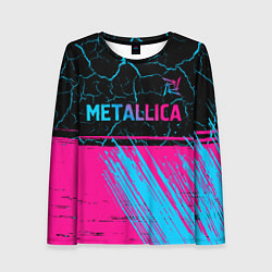 Лонгслив женский Metallica - neon gradient: символ сверху, цвет: 3D-принт