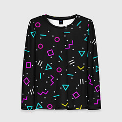 Женский лонгслив Colored neon geometric shapes