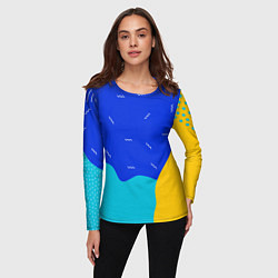 Лонгслив женский Кляксы - абстракция, цвет: 3D-принт — фото 2