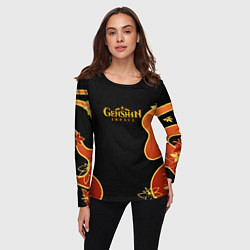 Лонгслив женский Кимоно Кадзухи - осенняя листва, цвет: 3D-принт — фото 2