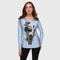Лонгслив женский Забавная панда на дереве, цвет: 3D-принт — фото 2