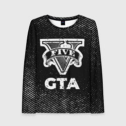 Лонгслив женский GTA с потертостями на темном фоне, цвет: 3D-принт