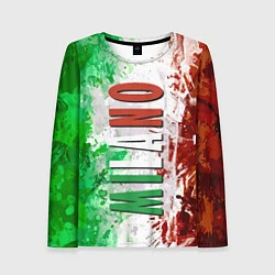 Лонгслив женский Флаг Италии - кляксы, цвет: 3D-принт