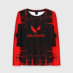 Лонгслив женский Valorant красные полосы, цвет: 3D-принт