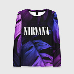 Лонгслив женский Nirvana neon monstera, цвет: 3D-принт