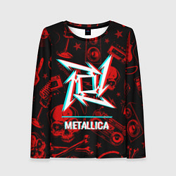 Лонгслив женский Metallica rock glitch, цвет: 3D-принт