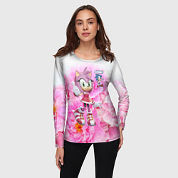 Лонгслив женский Sonic - Amy Rose - Video game, цвет: 3D-принт — фото 2