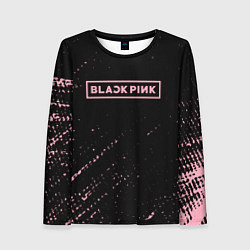 Лонгслив женский Black pink розовые брызги, цвет: 3D-принт