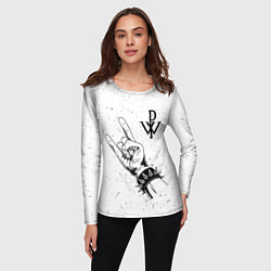 Лонгслив женский Powerwolf и рок символ, цвет: 3D-принт — фото 2