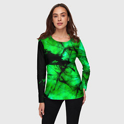 Лонгслив женский Зеленый фантом, цвет: 3D-принт — фото 2
