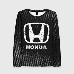 Лонгслив женский Honda с потертостями на темном фоне, цвет: 3D-принт