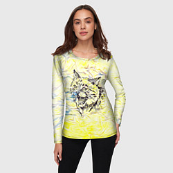 Лонгслив женский Рысь нападает, цвет: 3D-принт — фото 2
