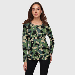 Лонгслив женский Камуфляж WW2 US Summer Verdant, цвет: 3D-принт — фото 2