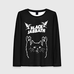 Лонгслив женский Black Sabbath рок кот, цвет: 3D-принт