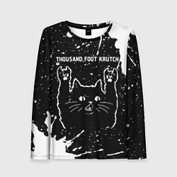 Лонгслив женский Группа Thousand Foot Krutch и рок кот, цвет: 3D-принт
