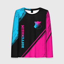 Женский лонгслив Hoffenheim - neon gradient: надпись, символ