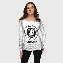 Лонгслив женский Chelsea с потертостями на светлом фоне, цвет: 3D-принт — фото 2
