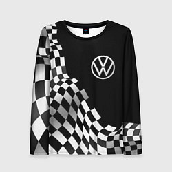 Лонгслив женский Volkswagen racing flag, цвет: 3D-принт