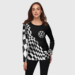 Лонгслив женский Volkswagen racing flag, цвет: 3D-принт — фото 2