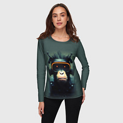 Лонгслив женский Кибер-обезьяна, цвет: 3D-принт — фото 2