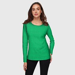 Лонгслив женский Зеленый вязаный свитер, цвет: 3D-принт — фото 2