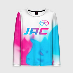 Лонгслив женский JAC neon gradient style: символ сверху, цвет: 3D-принт