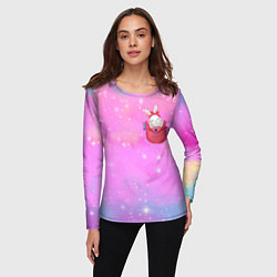 Лонгслив женский Зайка в кармашке, цвет: 3D-принт — фото 2