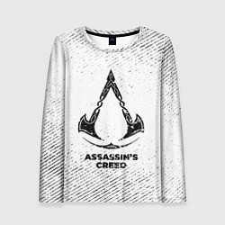 Лонгслив женский Assassins Creed с потертостями на светлом фоне, цвет: 3D-принт