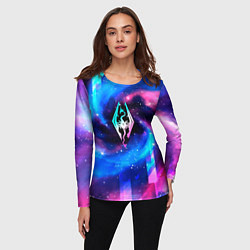 Лонгслив женский Skyrim неоновый космос, цвет: 3D-принт — фото 2