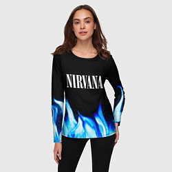 Лонгслив женский Nirvana blue fire, цвет: 3D-принт — фото 2